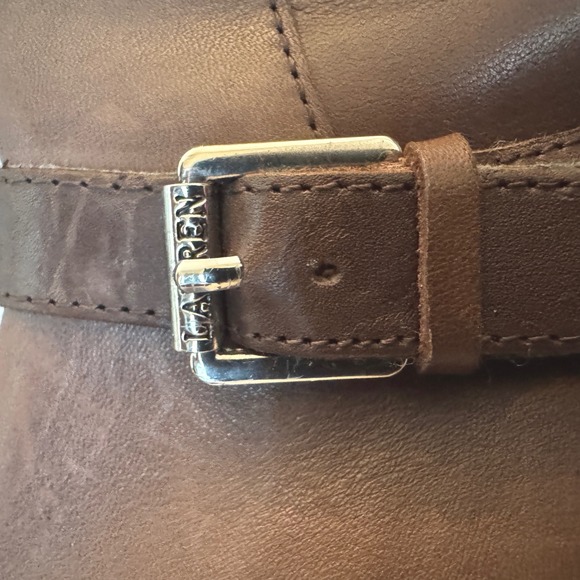 Lauren Ralph Lauren Marion Harness Tall Riding Boots Brown Leather 7.5B - Picture 6 of 15